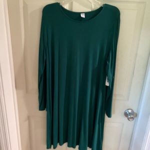 Dark green long sleeve casual dress